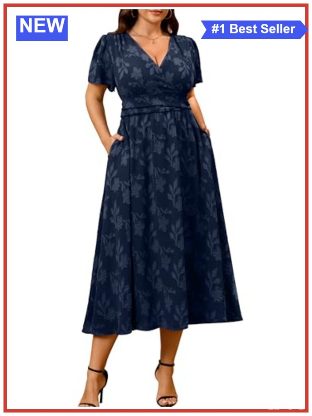 Plus Size Summer Maxi Dress | Wrap V-Neck Boho Floral | 100% Polyester